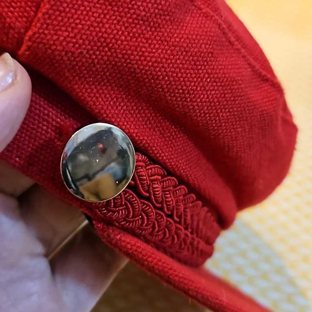 Zara 56cm red sports cap canvas / denim bought but never worn - Picture 10 of 11